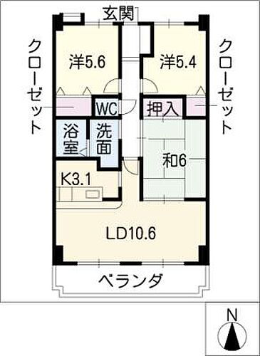 ベル　ドミィール 6階 3LDK 賃貸物件詳細