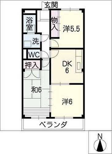 グレースＴ＆Ｓ　Ｂ棟 2階 3DK 賃貸物件詳細