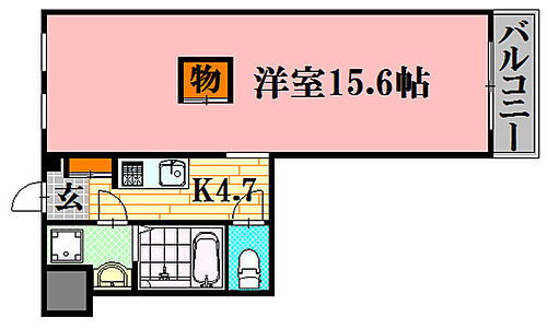 広島県広島市東区牛田新町2丁目 牛田駅 1K マンション 賃貸物件詳細
