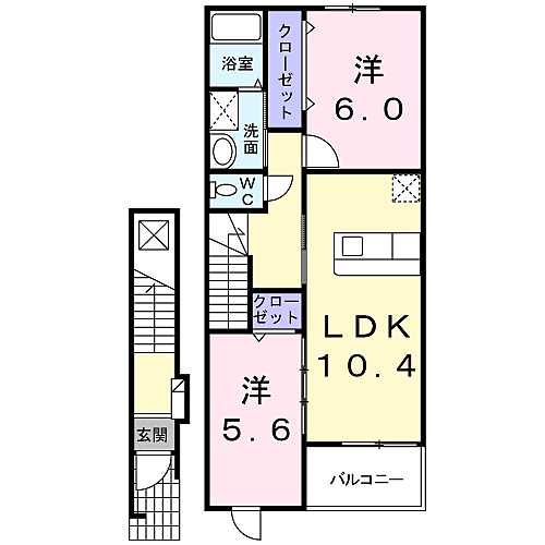Ｇｒｏｌｉａ　Ａ棟　（グローリアＡ棟） 2階 2LDK 賃貸物件詳細
