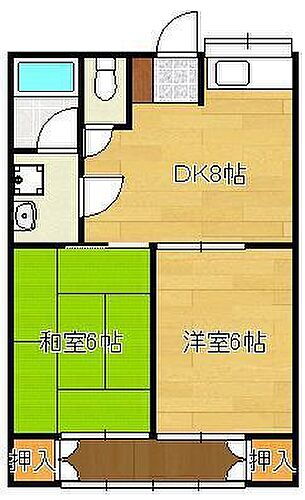 土手の内山田アパート 1階 2DK 賃貸物件詳細