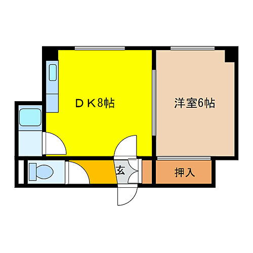 フレンドハウス２ 3階 1DK 賃貸物件詳細