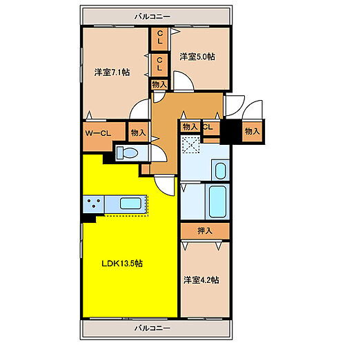 Ｃｅｎｔｒａｌ　Ｒｅｓｉｄｅｎｃｅ　ＰＯＲＴＯＭ 3階 3LDK 賃貸物件詳細