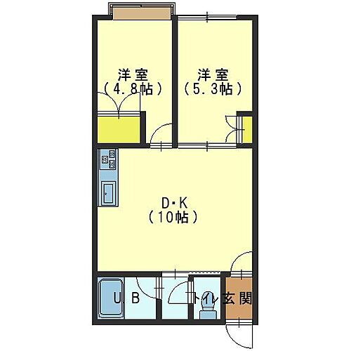 北海道函館市五稜郭町9-17 2LDK アパート 賃貸物件詳細