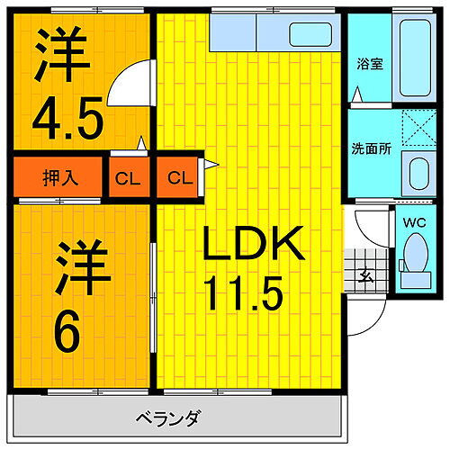 徳島県鳴門市撫養町黒崎字八幡95-1 2LDK アパート 賃貸物件詳細