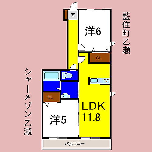徳島県板野郡藍住町乙瀬字中田98-14 阿波川端駅 2LDK アパート 賃貸物件詳細