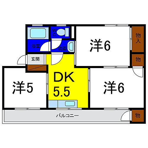 徳島県徳島市八万町上福万 文化の森駅 3DK マンション 賃貸物件詳細
