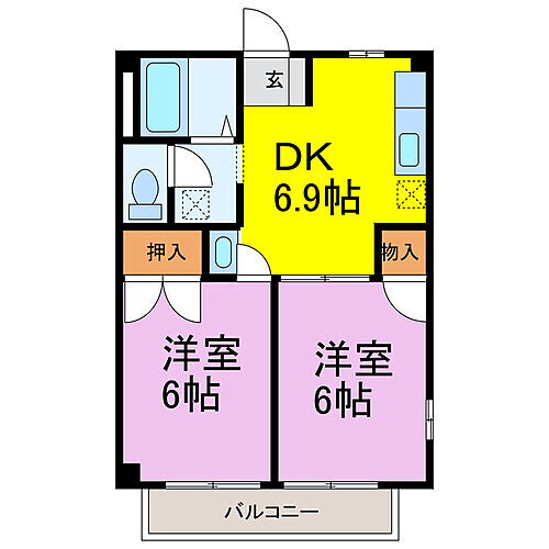 埼玉県羽生市南８丁目 羽生駅 2DK アパート 賃貸物件詳細