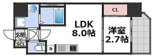 セレニテ夕陽丘エクラ 4階 1LDK 賃貸物件詳細