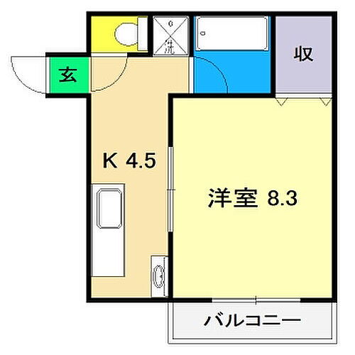 グリーン幸 2階 1K 賃貸物件詳細