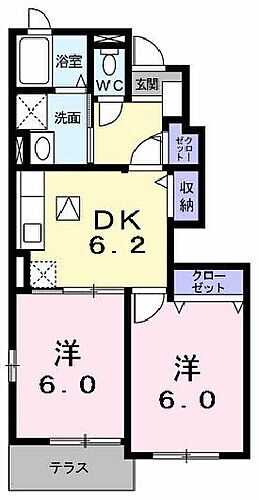 アンジュフランＡ 1階 2DK 賃貸物件詳細