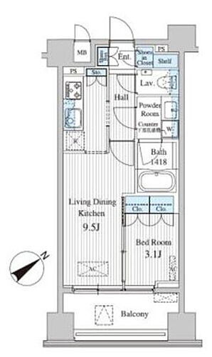 ＭＦＰＲコート赤坂見附 5階 1LDK 賃貸物件詳細