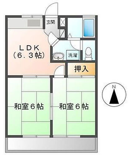 木之庄スライブ 2階 2DK 賃貸物件詳細