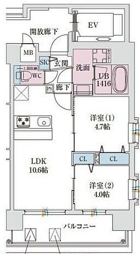スプランディッド玉造ＤＵＥ 2階 2LDK 賃貸物件詳細