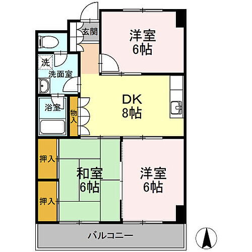 高知県高知市一ツ橋町２丁目 入明駅 3DK マンション 賃貸物件詳細