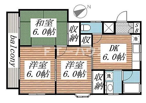 千葉県船橋市前原東2丁目15-9 津田沼駅 3DK アパート 賃貸物件詳細