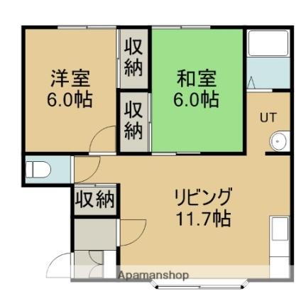 北海道函館市中道1丁目 2LDK アパート 賃貸物件詳細
