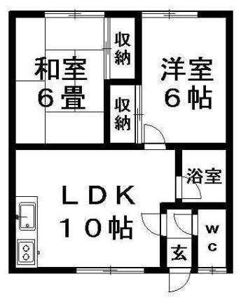 桑島マンションＢ 1階 2LDK 賃貸物件詳細