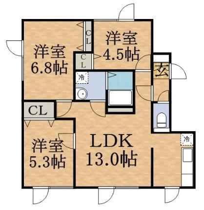 ハルズビューコート 2階 3LDK 賃貸物件詳細