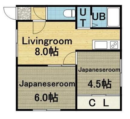 北海道札幌市北区篠路一条7丁目 篠路駅 2DK アパート 賃貸物件詳細