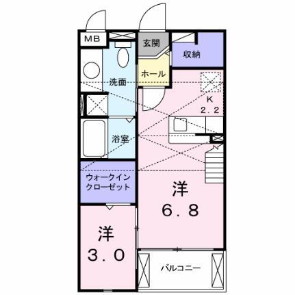 エスポワールＡ 2階 ワンルーム 賃貸物件詳細