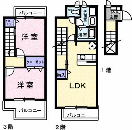 宮城県仙台市若林区沖野2丁目 仙台駅 2LDK アパート 賃貸物件詳細