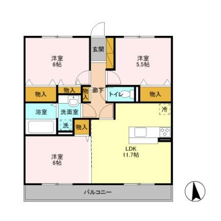 栃木県小山市西城南3丁目 小山駅 3LDK アパート 賃貸物件詳細