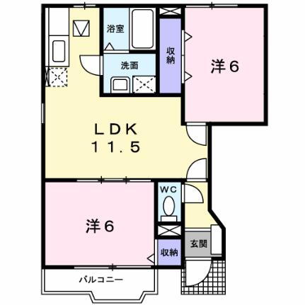 プリムローゼ　Ｂ 1階 2LDK 賃貸物件詳細
