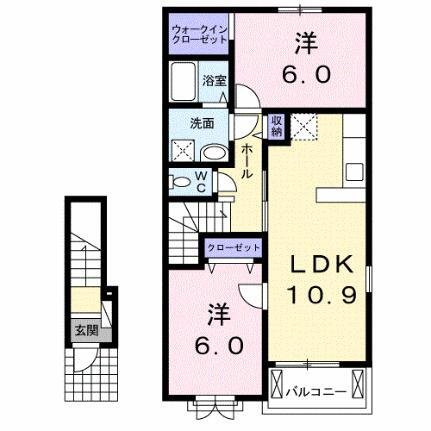コート・アコール　Ｂ 2階 2LDK 賃貸物件詳細