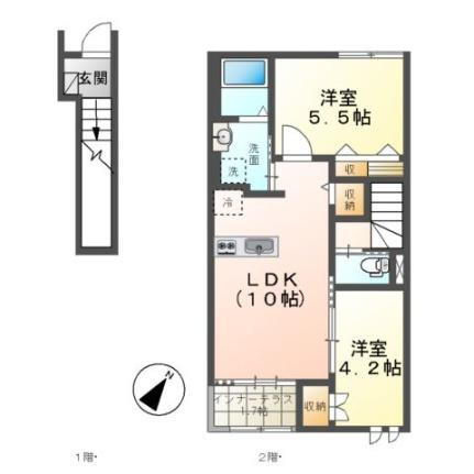 埼玉県さいたま市北区吉野町1丁目 宮原駅 2LDK アパート 賃貸物件詳細