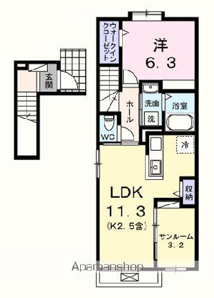 アルドーレＩＩ 2階 1LDK 賃貸物件詳細