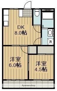 メゾンアメニティー 3階 2DK 賃貸物件詳細