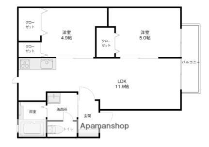 フロイデ 1階 2LDK 賃貸物件詳細