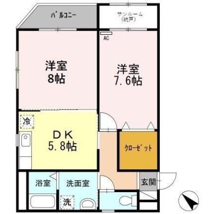 石川県金沢市松村1丁目 金沢駅 2DK アパート 賃貸物件詳細