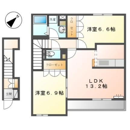 Ｖｉｌｌａ・ｆｉｒｅｎｚｅ　Ａ棟 2階 2LDK 賃貸物件詳細