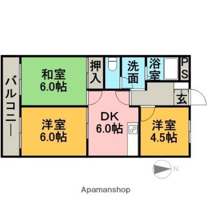 スプリングコートＩＩ 2階 3DK 賃貸物件詳細