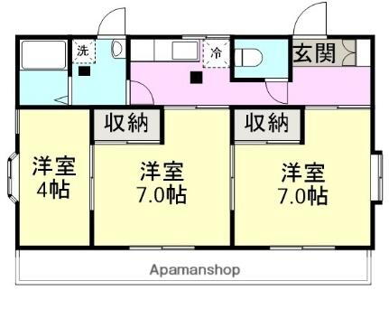永塚ハイツＢ 2階 3K 賃貸物件詳細