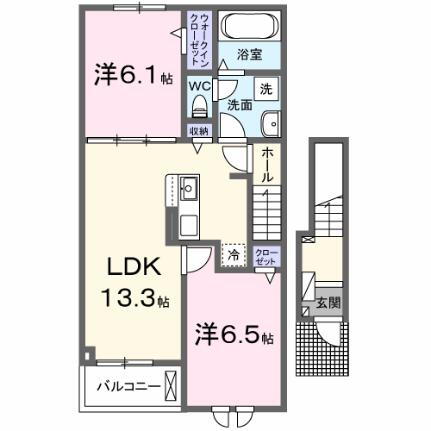 ロワイヤル　フジガーデンＣ 2階 2LDK 賃貸物件詳細