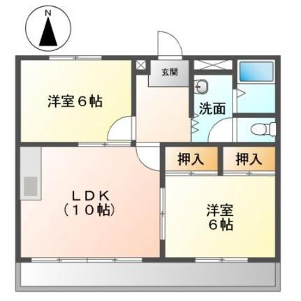 マーブルパレスＩＩ 2階 2LDK 賃貸物件詳細