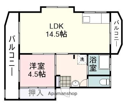 コーポ入月 2階 1LDK 賃貸物件詳細