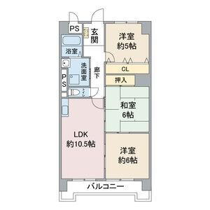 マンションカーメル 3階 3LDK 賃貸物件詳細