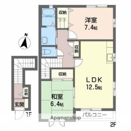 滋賀県長浜市勝町 長浜駅 2LDK アパート 賃貸物件詳細