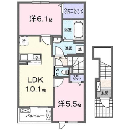 メゾンプラシード　ＶＩ 2階 2LDK 賃貸物件詳細