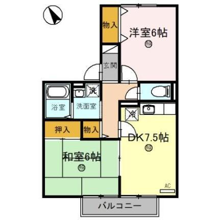 滋賀県野洲市冨波甲 野洲駅 2DK アパート 賃貸物件詳細