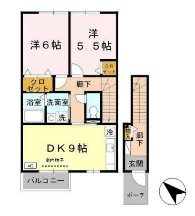 滋賀県東近江市佐野町 能登川駅 2DK アパート 賃貸物件詳細