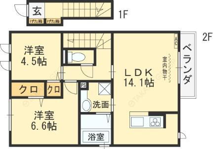 ミノン大真 2階 2LDK 賃貸物件詳細