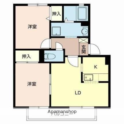 ハイマート金川 2階 2LDK 賃貸物件詳細