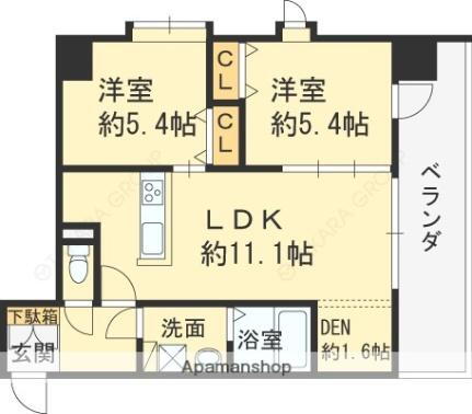 Ｗ．Ｏ．Ｂ．ＫＹＯＢＡＳＨＩ 11階 2LDK 賃貸物件詳細