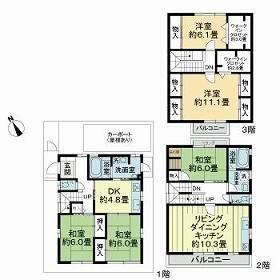 西宮市上甲東園３丁目戸建 5LDK 賃貸物件詳細