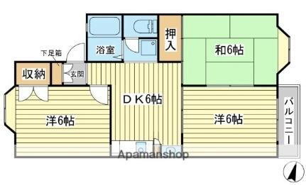 サウスコート赤坂Ａ 2階 3DK 賃貸物件詳細